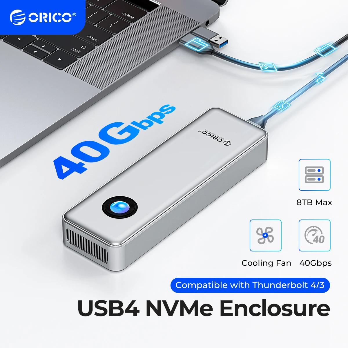 ORICO RGB 40Gbps USB4 M.2 SSD Ŭ, ð ǳ PCIe4.0 NVME Ŭ , ˷̴ ȣȯ Ʈ 3/4, 8TB